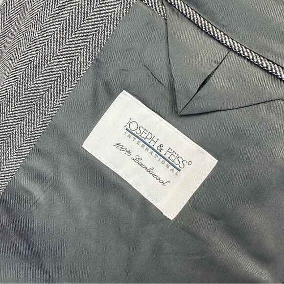 Joseph Feiss Blazer Mens‎ 50R Gray Lambs Wool 2 Button Business Casual Office - Picture 14 of 16